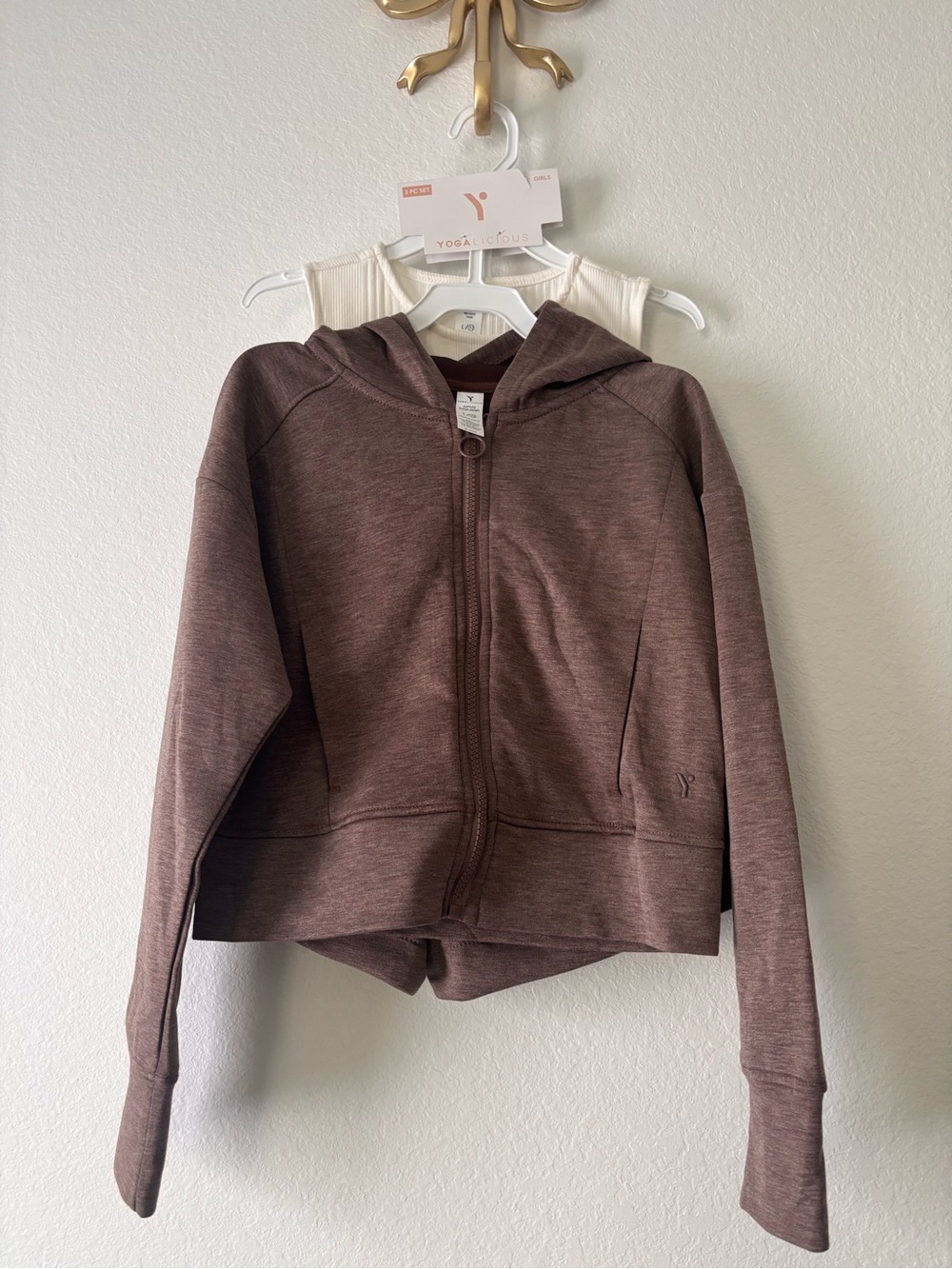 Yogalicious Kids Chocolate Brown Zip Hoodie, short, shirt:.!!!